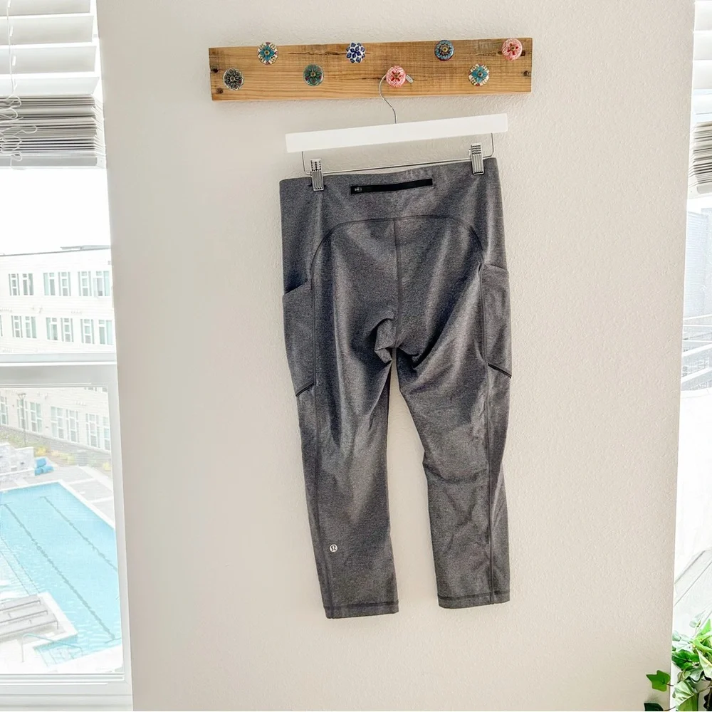 🔥Lululemon Speed Up Crop (21") Leggings Heathered Black Size 8 Full-on - Picture 3 of 12